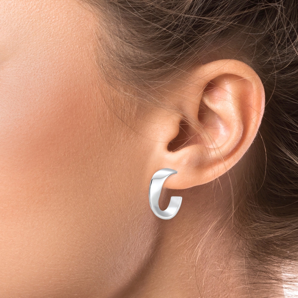 Elli Elli Boucles d'Oreilles Creolen Hänger Basic Geo Gedreht Twist 925 Silber Boucles d'oreilles