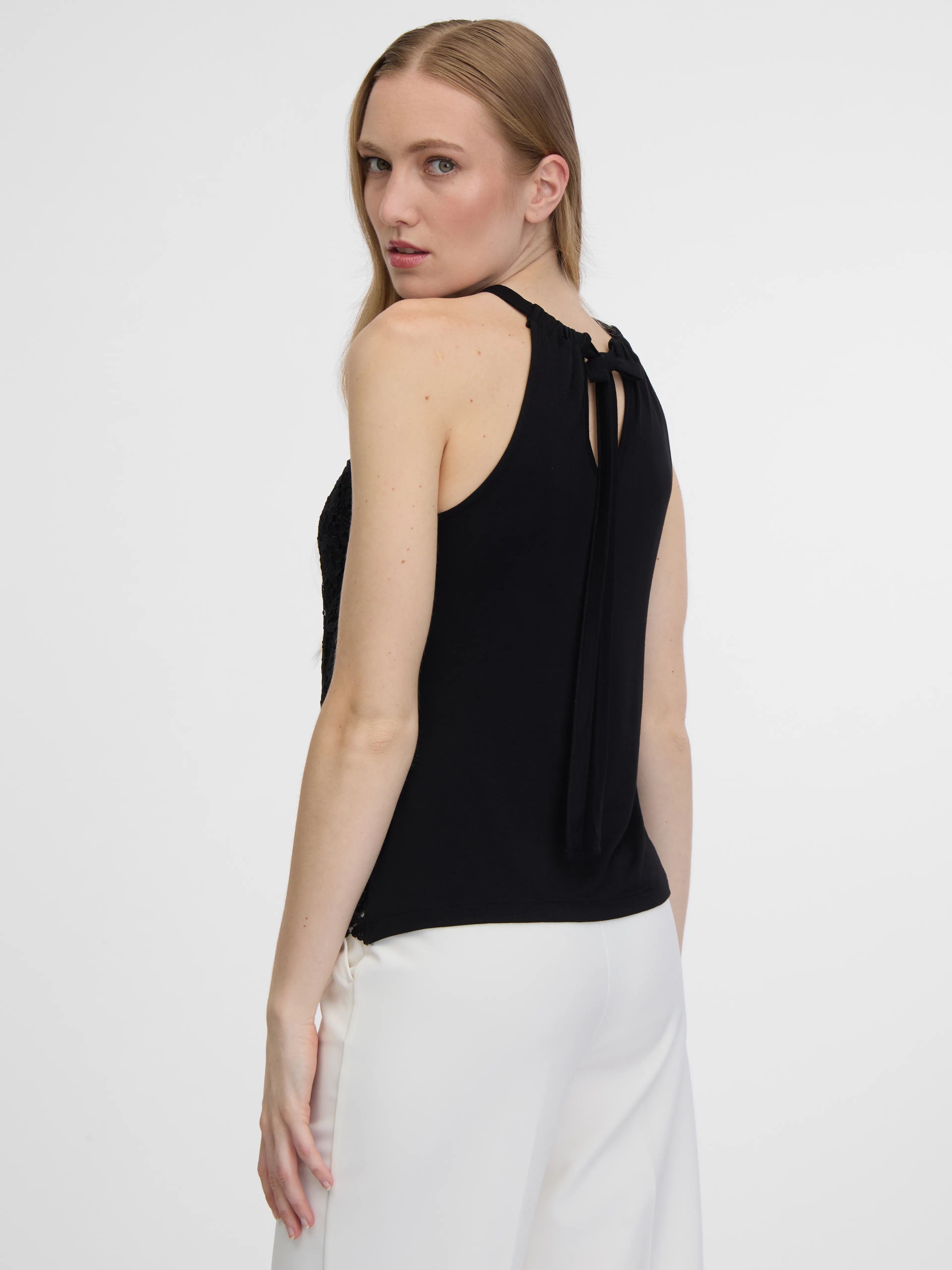 Schwarzes Damen-Spitzen-Tank-Top ORSAY