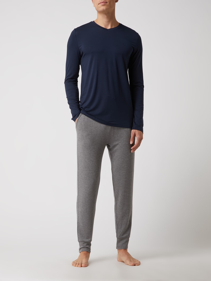 Lounge-Hose mit Stretch-Anteil in mittelgrau meliert