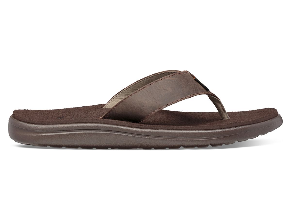 Teva Voya Leather Chocolate Brown Herren Zehentrenner