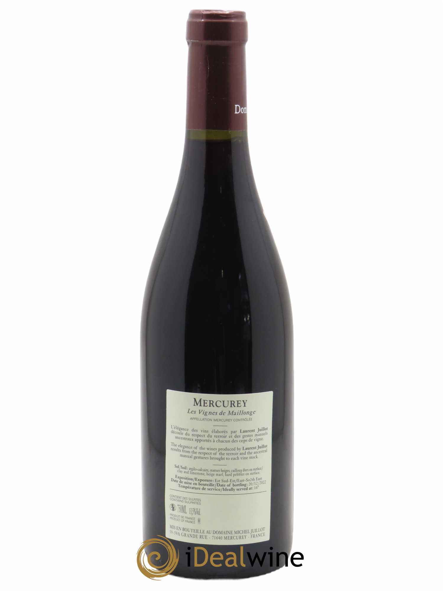 Mercurey Les Vignes de Maillonge Michel Juillot (Domaine)  2021 - Lot de 1 Bouteille