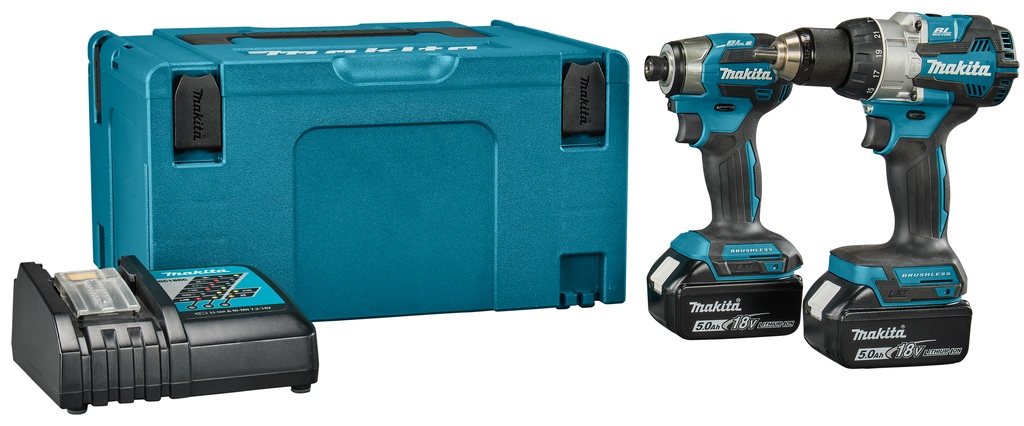 Makita DLX2528TJ Combiset - DHP489 Accuklopboor + DTD173 Accuslagschroevendraaier 18V 5.0Ah Li-Ion în Mbox