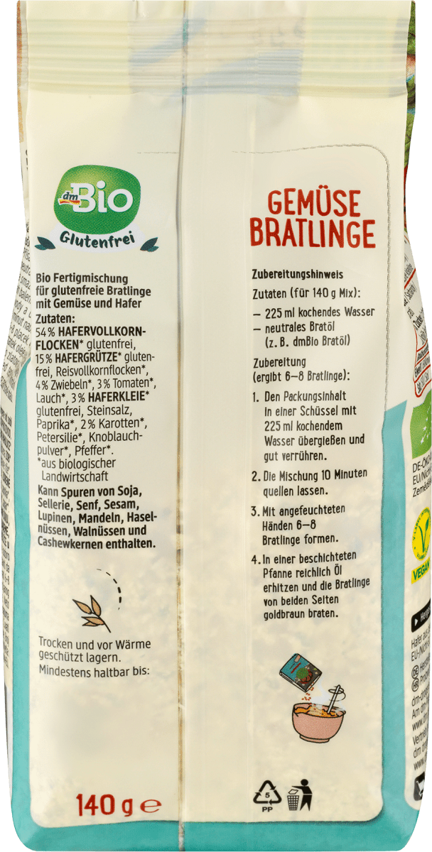 Gemüsebratlinge glutenfrei, 140 g