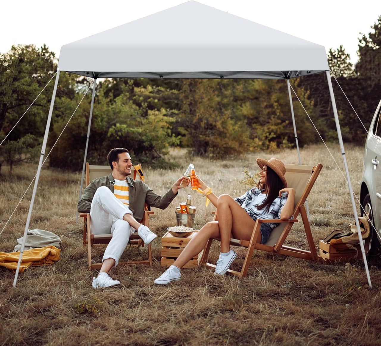 Costway 3x3 m Faltpavillon, Pop Up Gartenpavillon