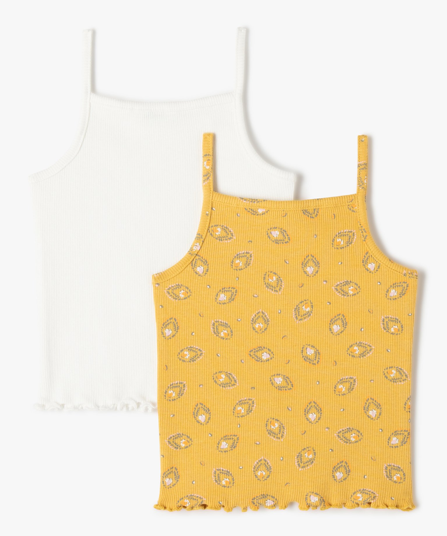 Débardeur bébé fille ctelé à fines bretelles (lot de 2) multicolore | GEMO