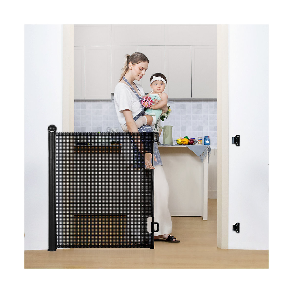 Einziehbare Schutztür Türschutzgitter 0-140cm
