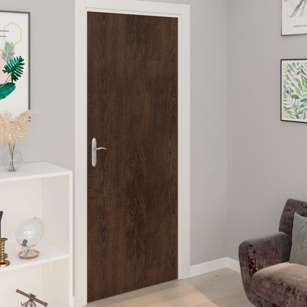 Fensterfolie Selbstklebende Türfolien 2 Stk. Dunkle Eiche 210 x 90 cm PVC, Tapferer Ping