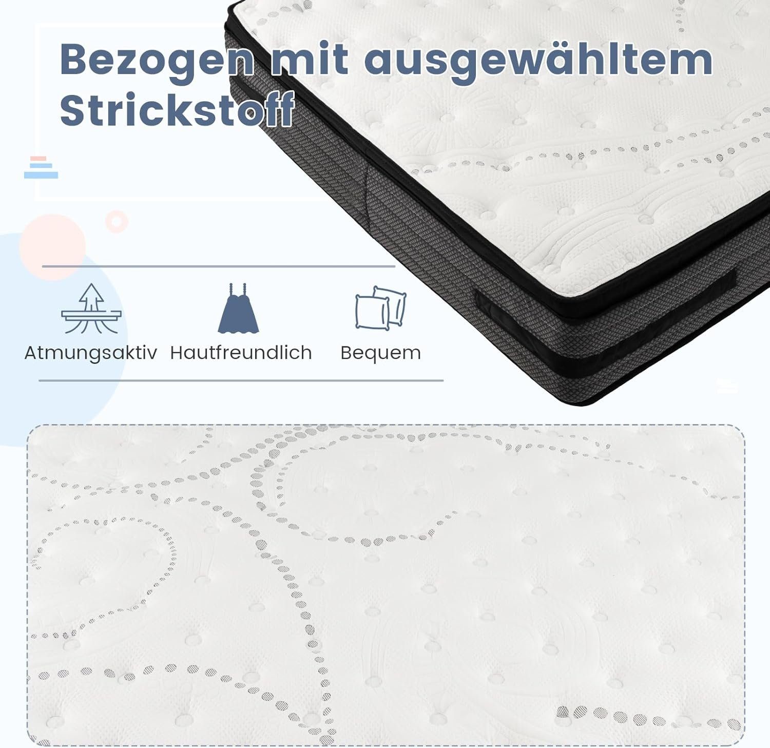 Kaltschaummatratze Schaumstoffmatratze, KOMFOTTEU, 32 cm hoch, 140 x 200 x 32 cm