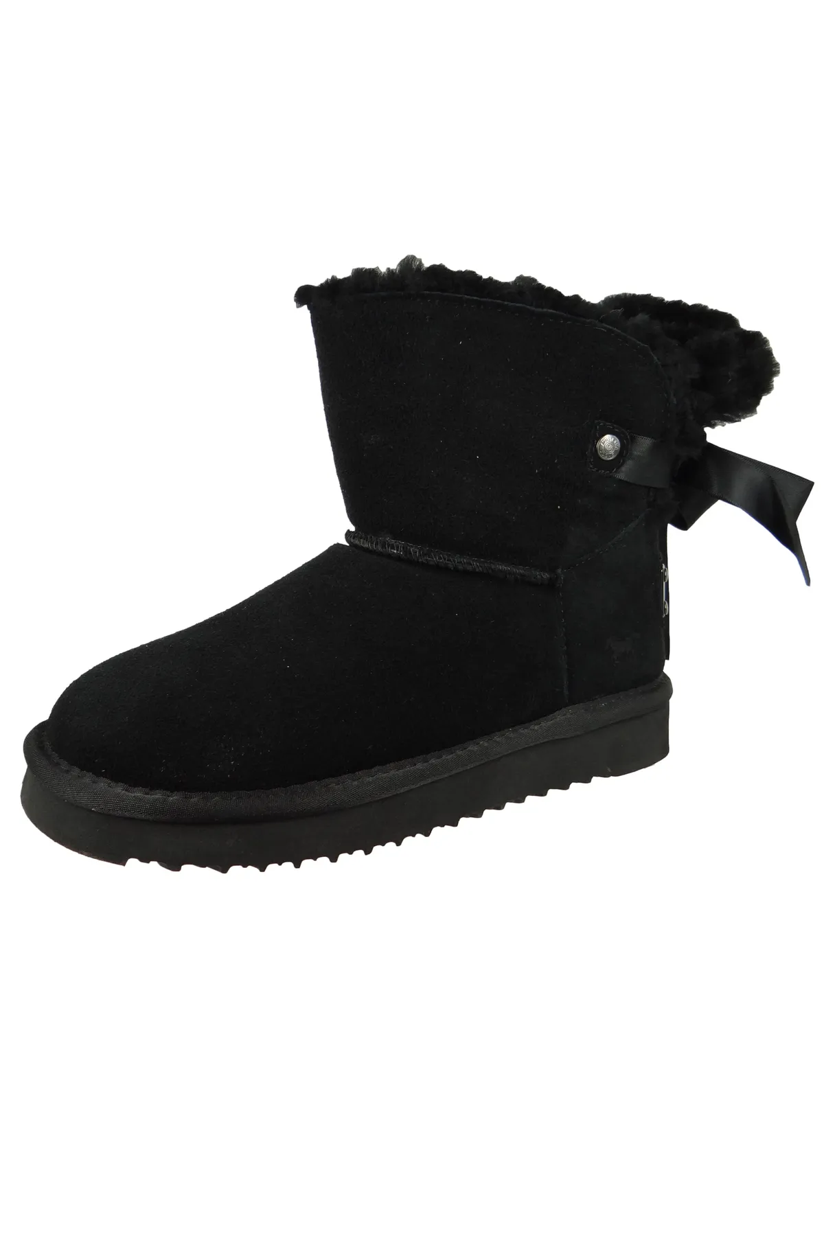 Mustang  Damen Sportliche Stiefelette Winterschuhe 1343606 Schwarz 9 schwarz Leder