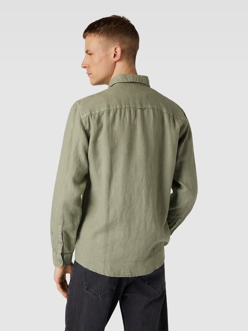 Freizeithemd mit Label-Stitching in lindgrün
