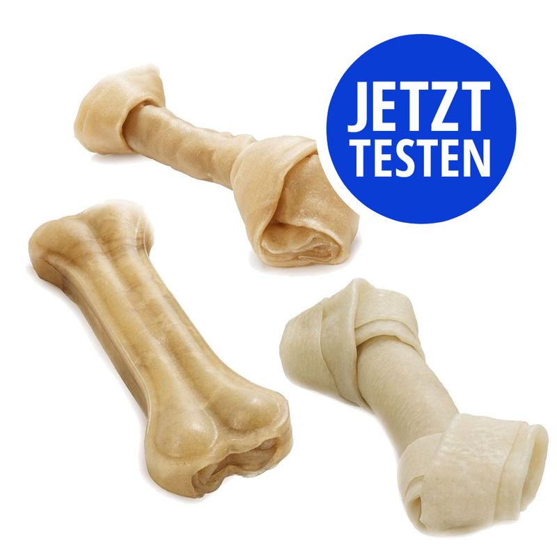 Probierpaket Barkoo Kauknochen 100% Rinderhaut