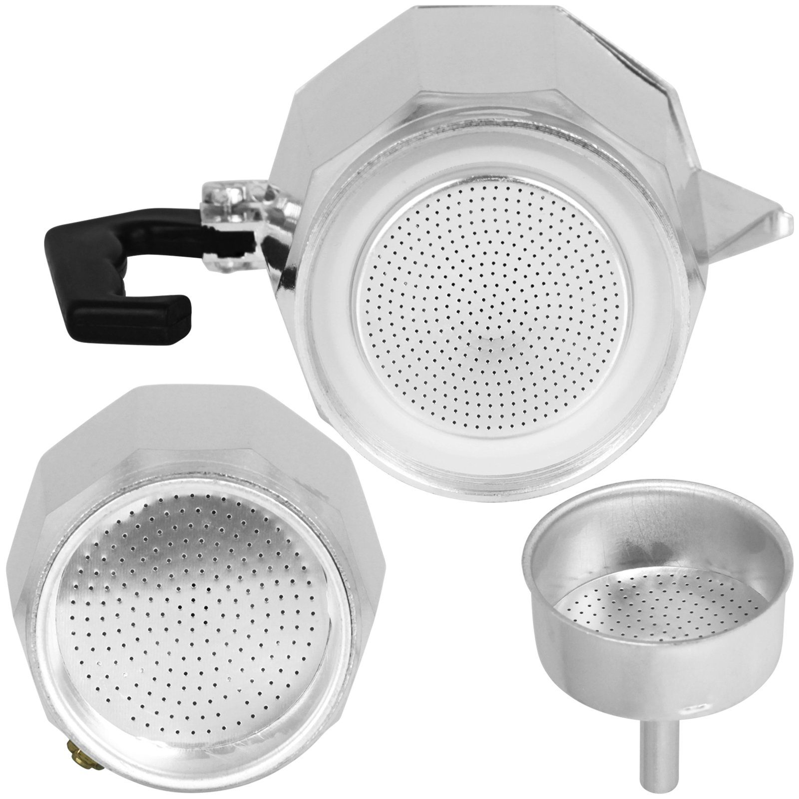 Koopman Espressokocher Kaffeebereiter 330ml Kaffeekocher Kaffeezubereiter Aluminiumkocher, Espresso Kaffee Kocher Kaffee-Bereiter Espressobereiter Mokka
