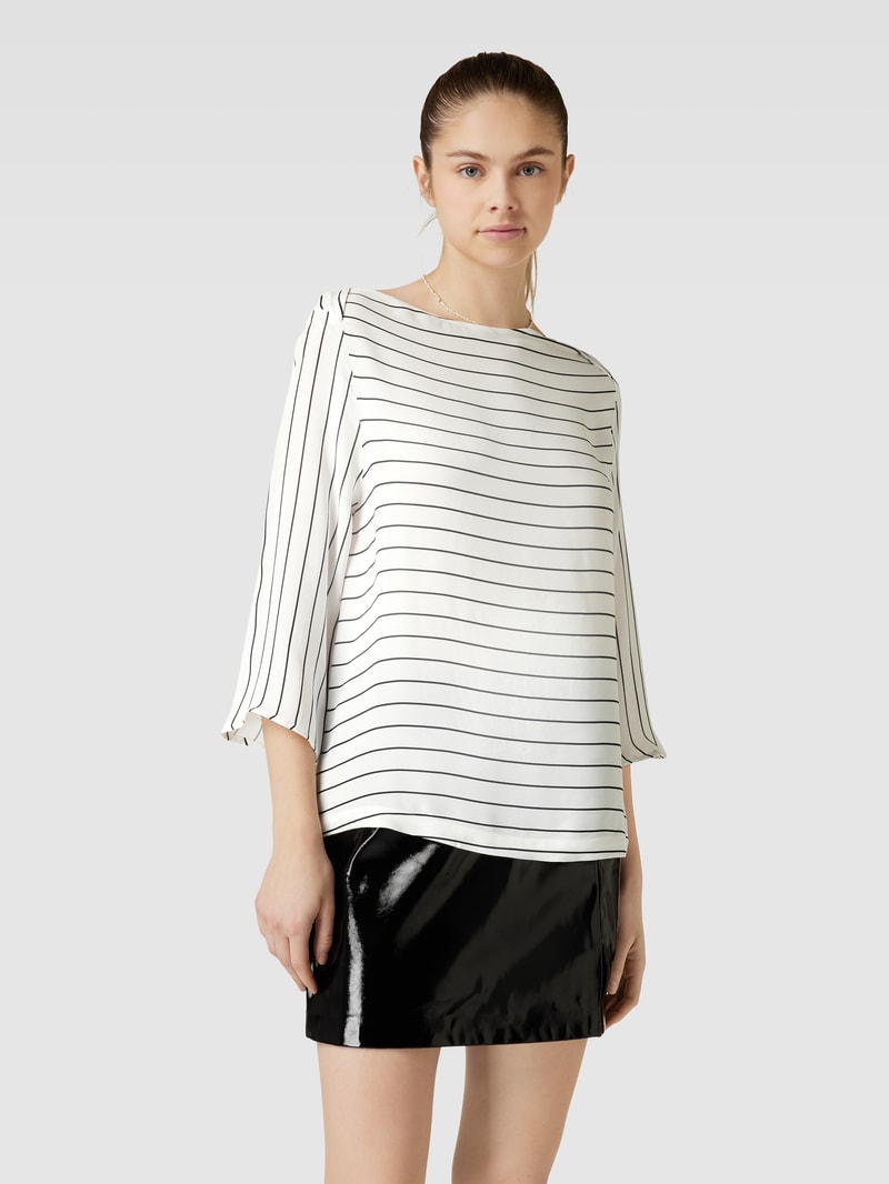 Blusenshirt mit Streifemuster in weiß