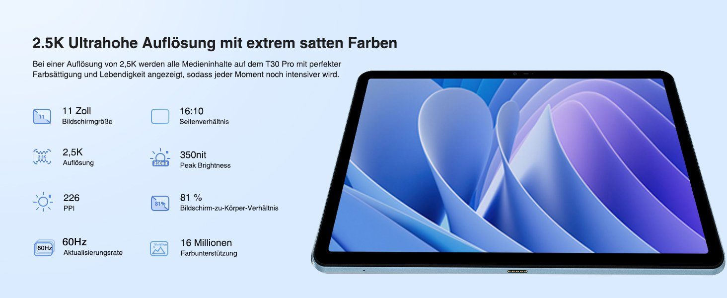DOOGEE T30 PRO 2.5K Display Helio G99 Octa-Core 15GB RAM (2TB TF) Tablet (11