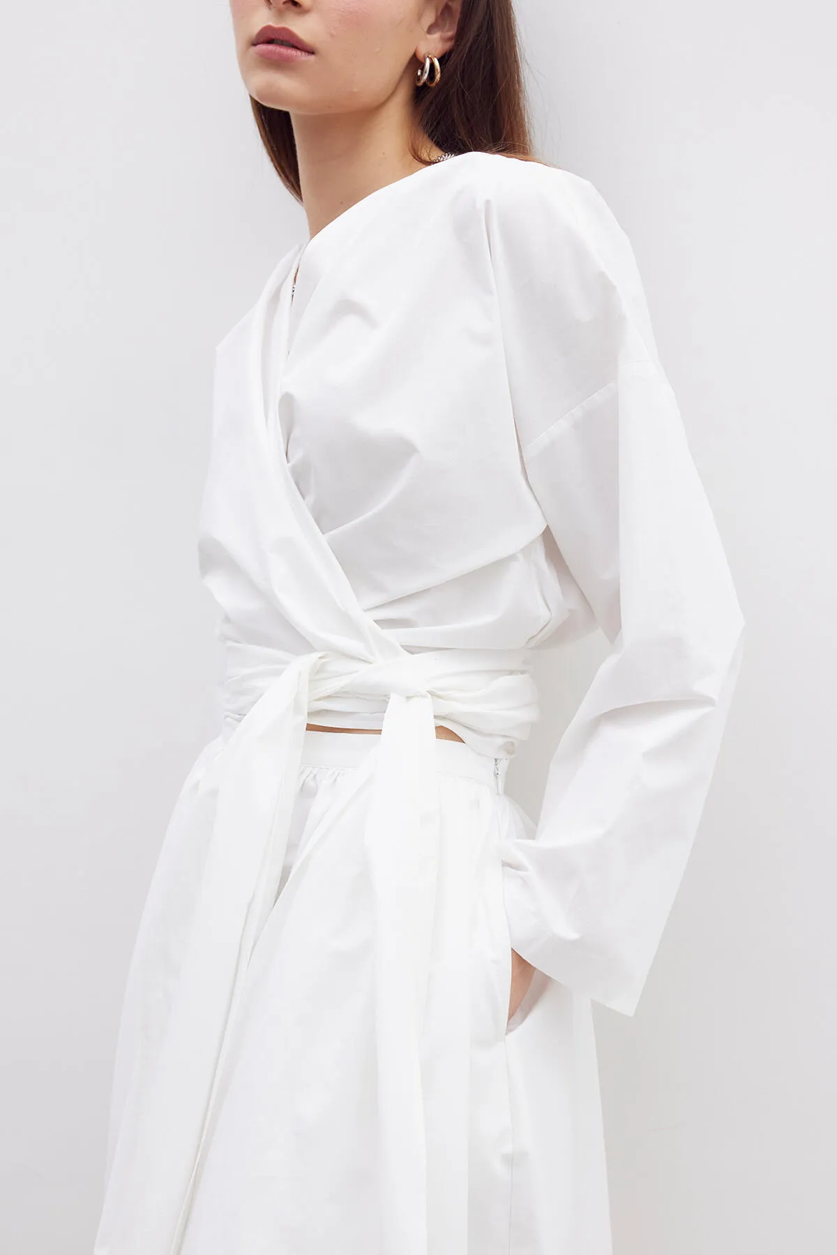 Manuka  Premium-Hemd im Kimono-Stil, ECRU