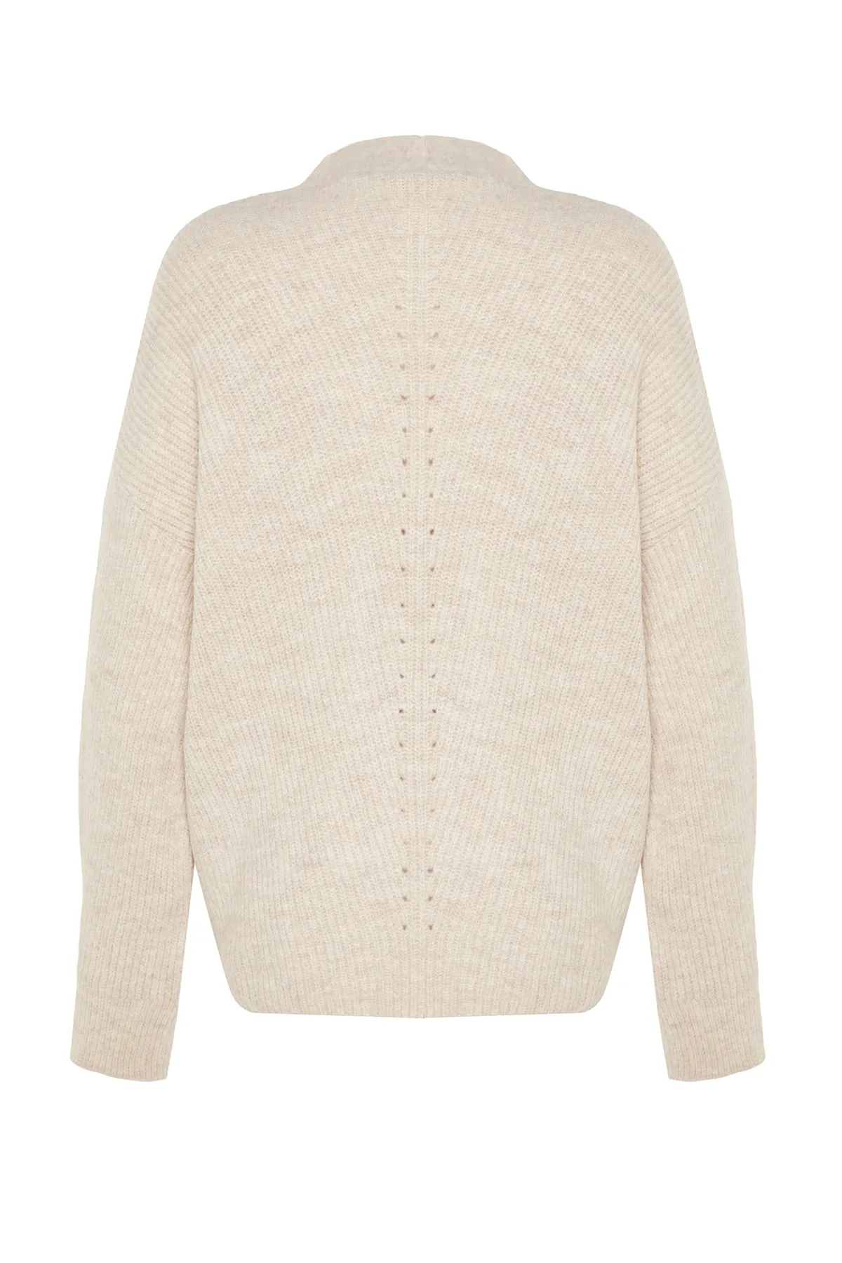 Trendyol Collection  Stone Wide Fit Weich strukturierte Strick-Cardigan mit Taschendetail TWOAW24HI00133