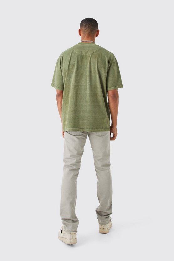 Oversize T-Shirt mit gewebtem Aufnäher