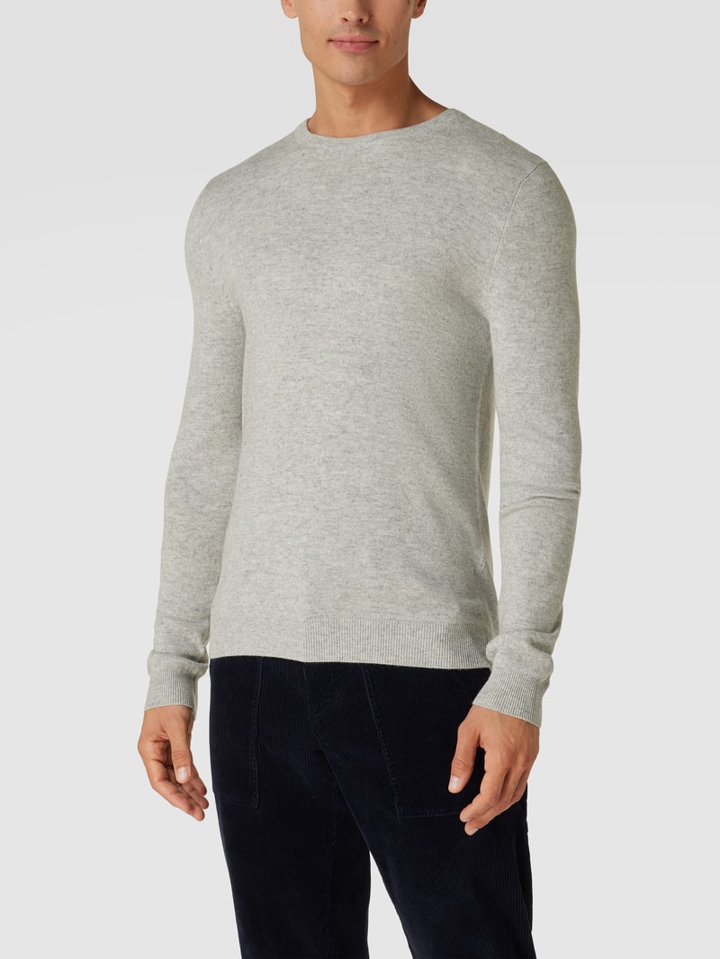 Pullover in Ripp-Optik Modell 'FILO' in hellgrau