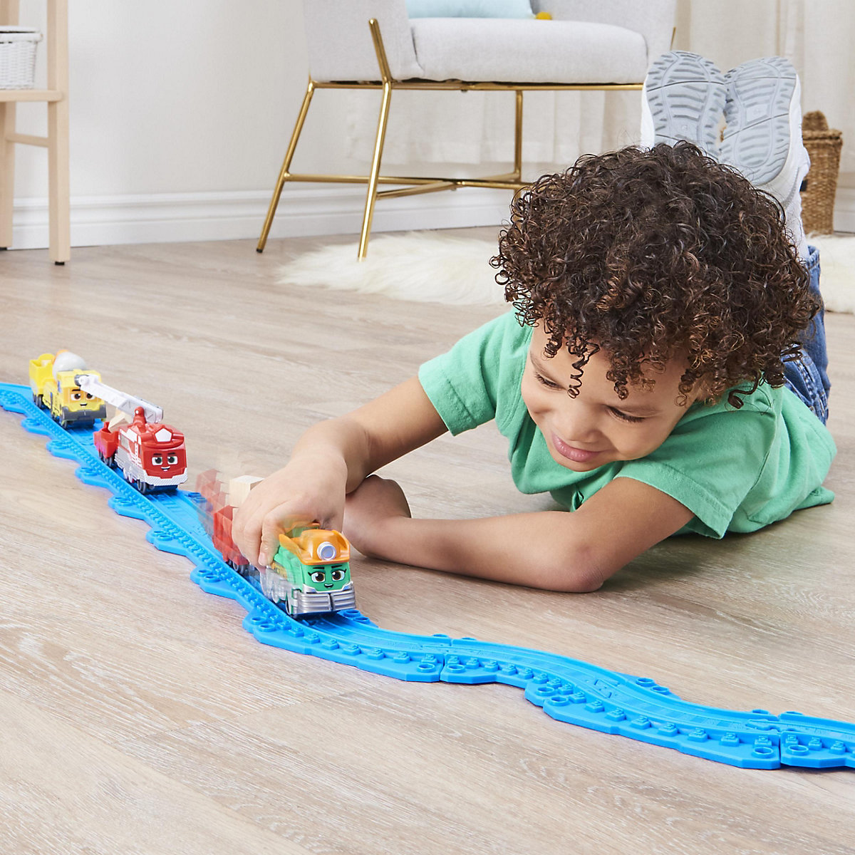 Mighty Express Farm-Frieda Push-and-Go Zug mit Güterwaggon
