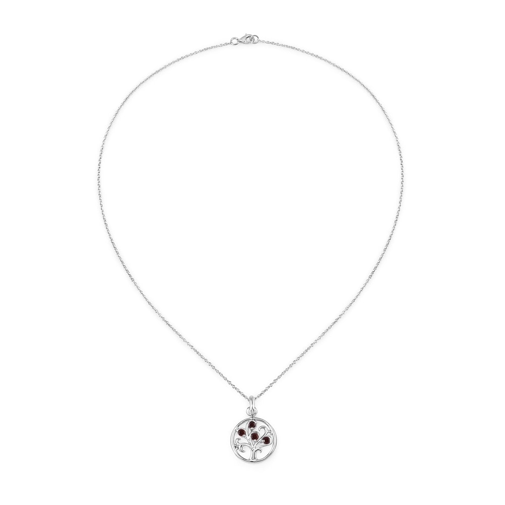 Rafaela Donata Chaîne Tree of Life Argent sterling Grenat en Argent Bijoux