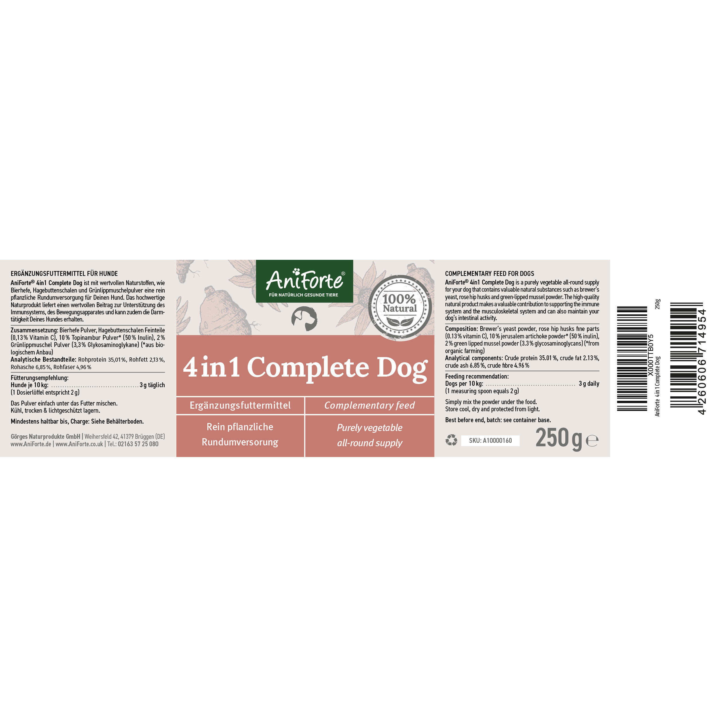 Aniforte Ergänzungsfutter & Aufzucht Aniforte 4in1 Complete Dog