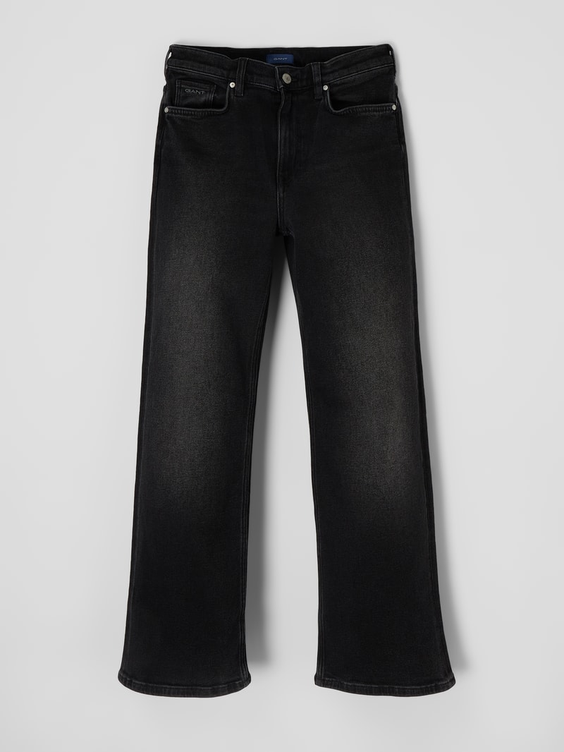 Straight Fit Jeans mit Stretch-Anteil in schwarz