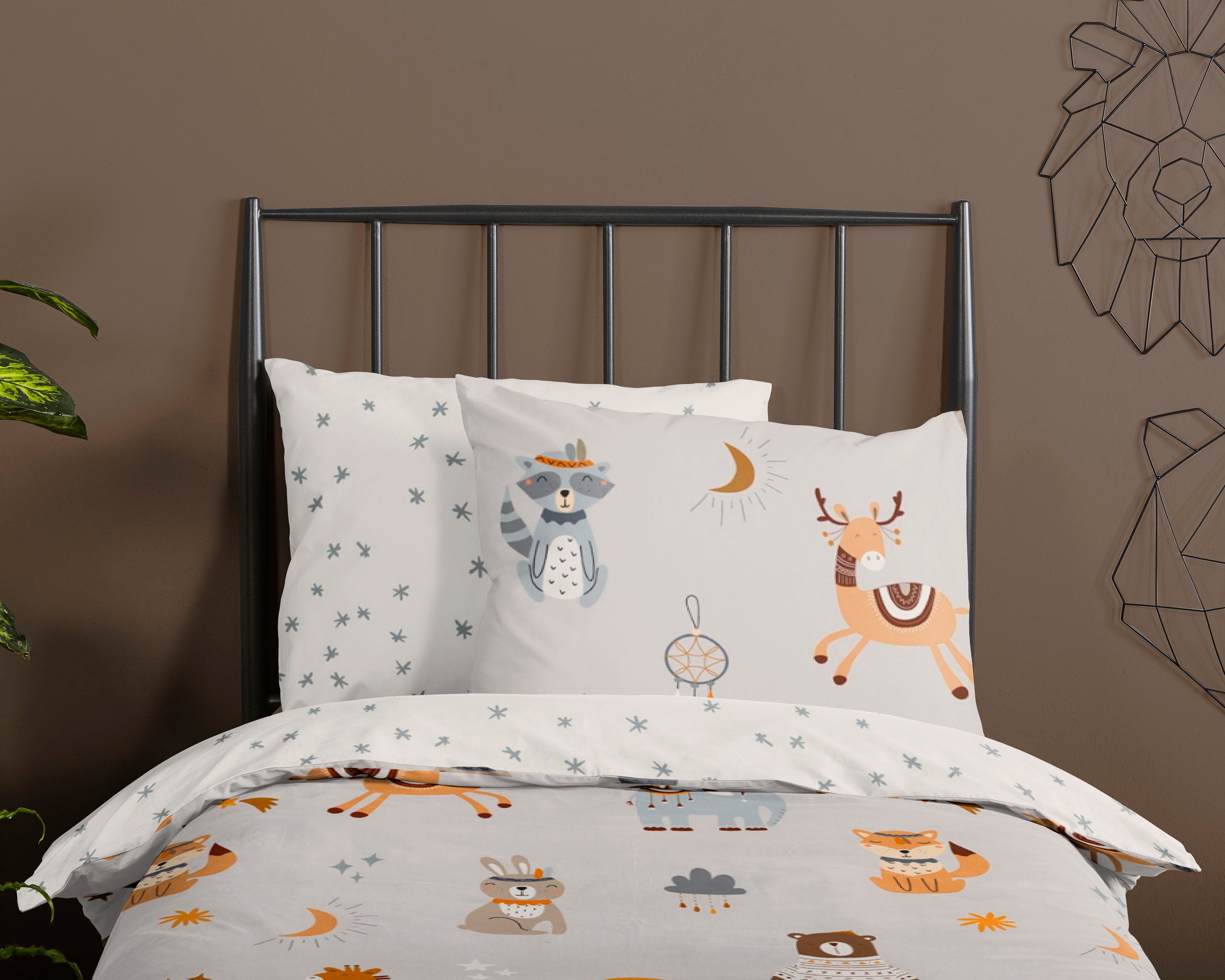 Babybettwäsche Woody, good morning, Renforcé, 2 teilig, 100% Baumwolle