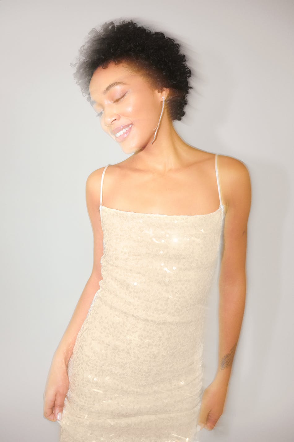 Strap sequin maxi dress
