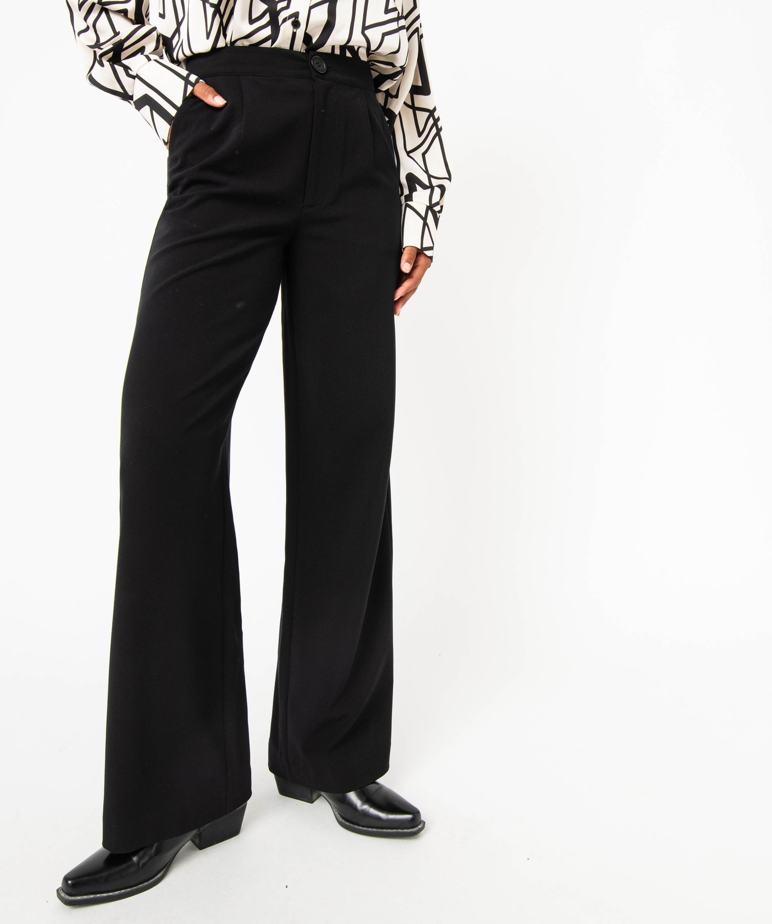 Pantalon large et souple femme noir | GEMO