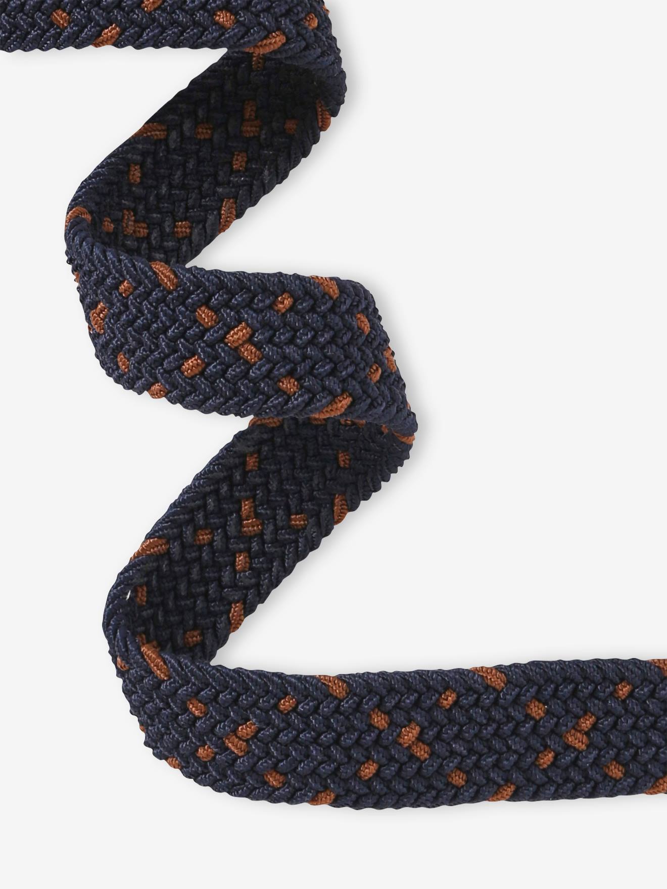 Ceinture bicolore tressée garçon marine