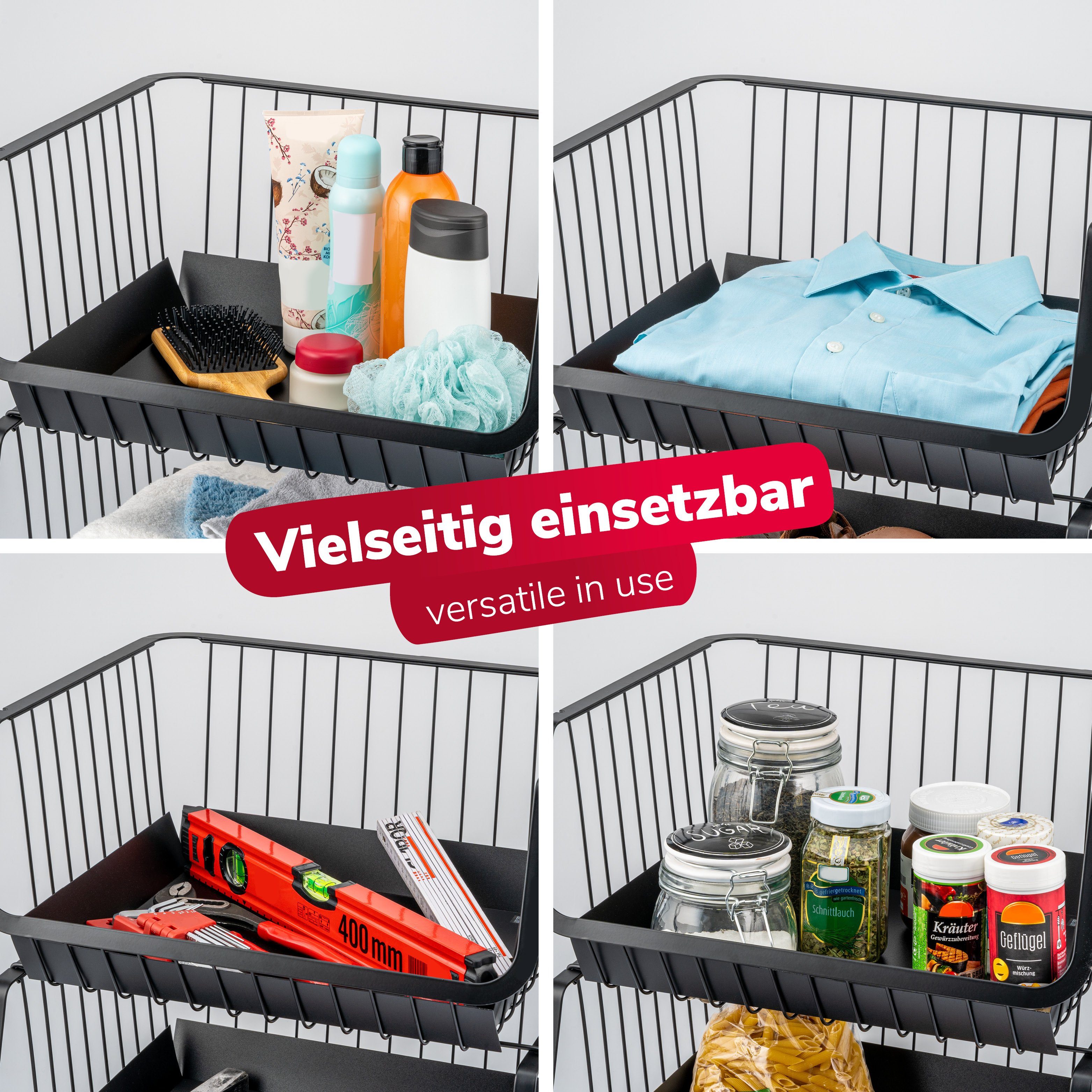 bremermann Aufbewahrungskorb bremermann Aufbewahrungskörbe 2-stufig mit Einlegeböden, vielseitig