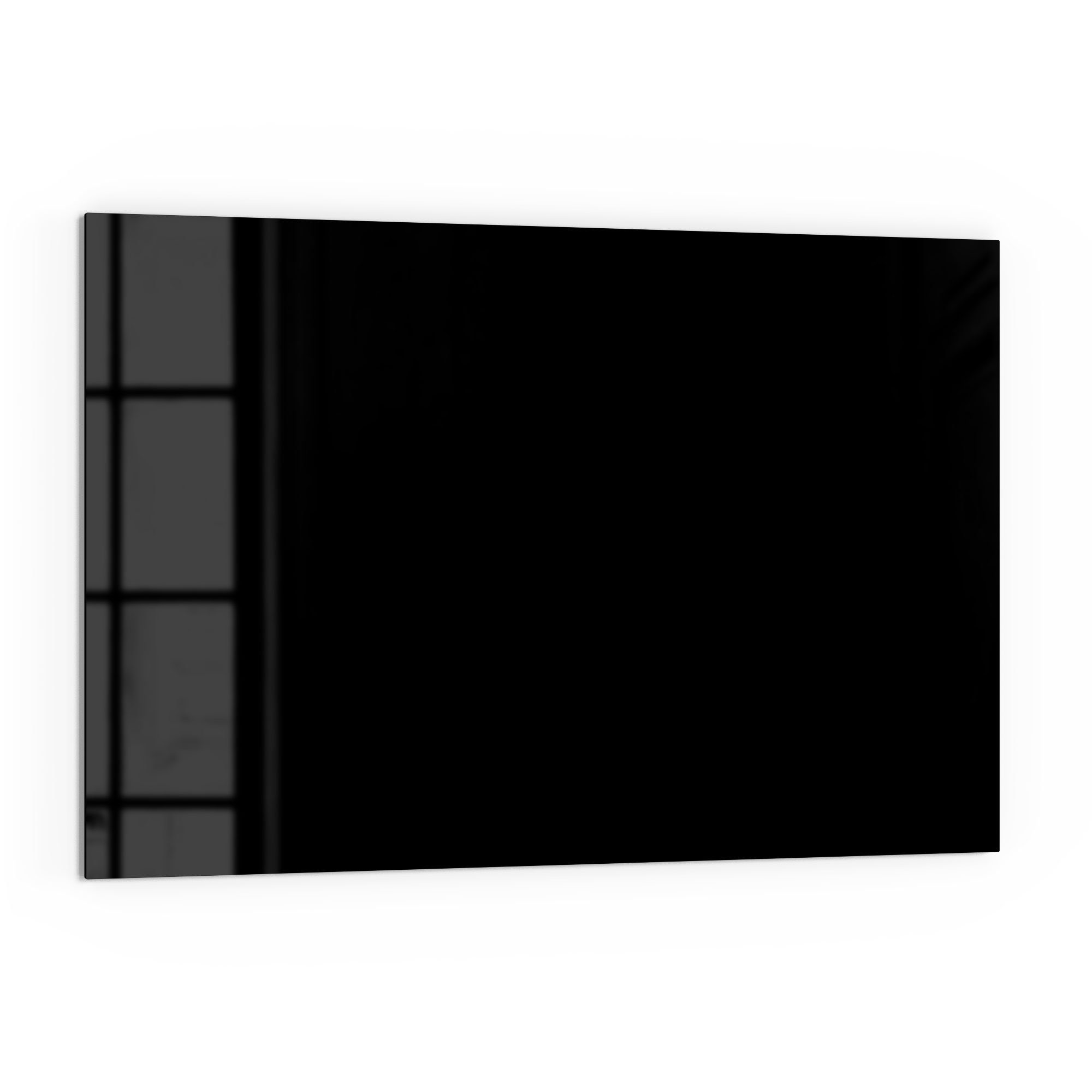 DEQORI Küchenrückwand 'Unifarben - Schwarz', Glas Spritzschutz Badrückwand Herdblende