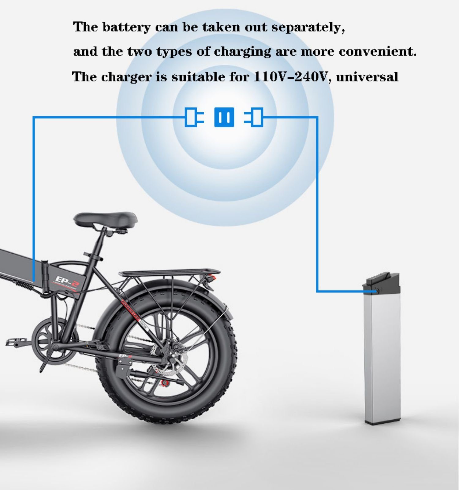 ENGWE E-Bike EP-2 PRO 45km/h 700W elektrische Maschinen, 7 Gang Shimano, Heckmotor, (Mit Batterieladegerät, Mit beleuchteter LED), 48V 13Ah, Motoren,zusammenklappbar