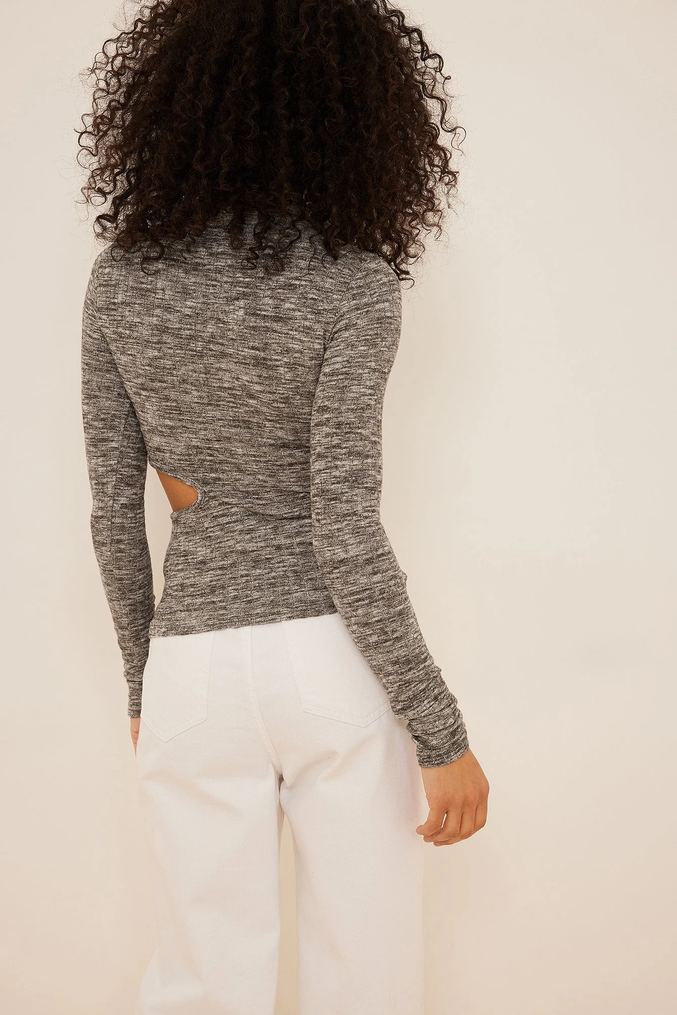 Melange-Top mit Cut-outs