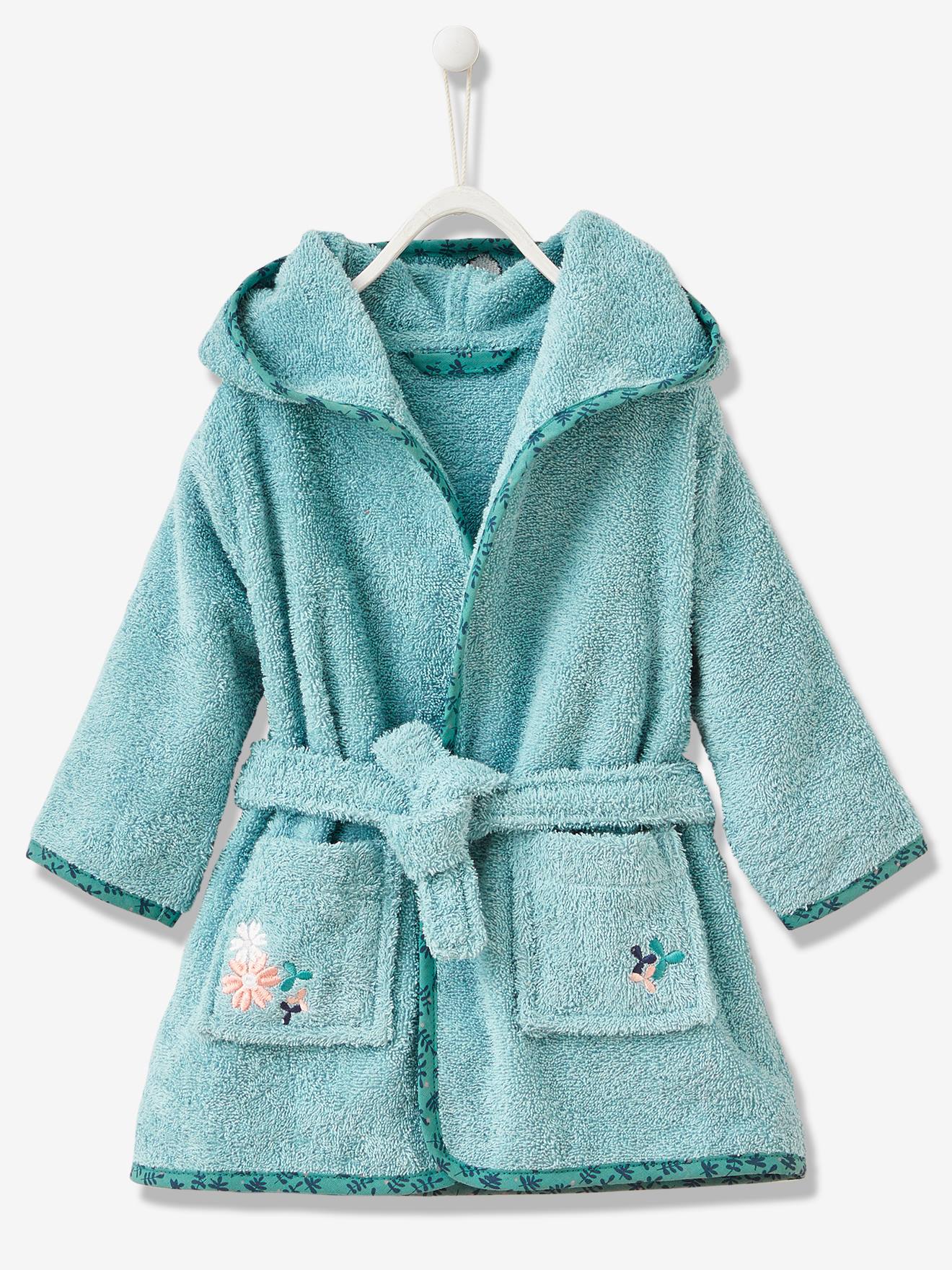 Vertbaudet Baby Bademantel MÄRCHENWALD, Reh-Kostüm Oeko-Tex, personalisierbar - grün
