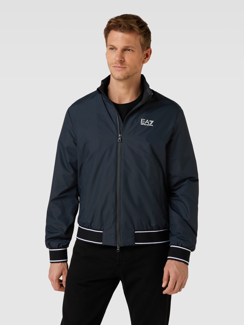 Blouson mit Stehkragen und Zweiwege-Reißverschluss in marineblau