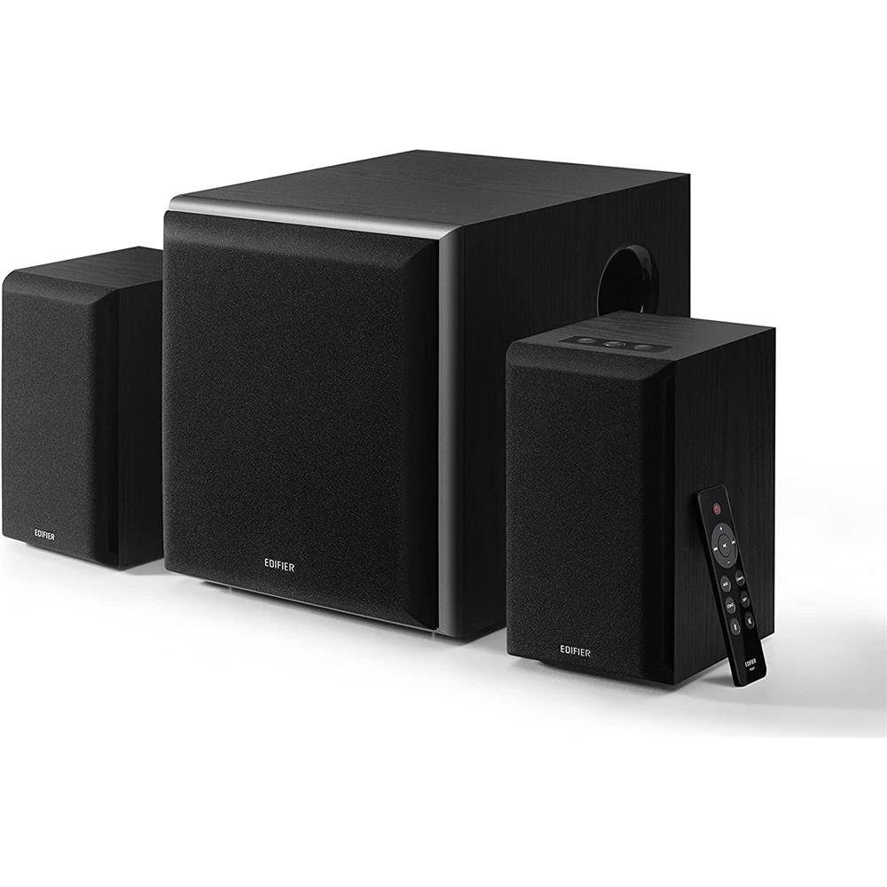 Edifier® M601DB 2.1 Lautsprechersystem (Bluetooth, 110 W, kabelloser Subwoofer, Digital- und Analogeingänge, Infrarot-Fernbedienung)