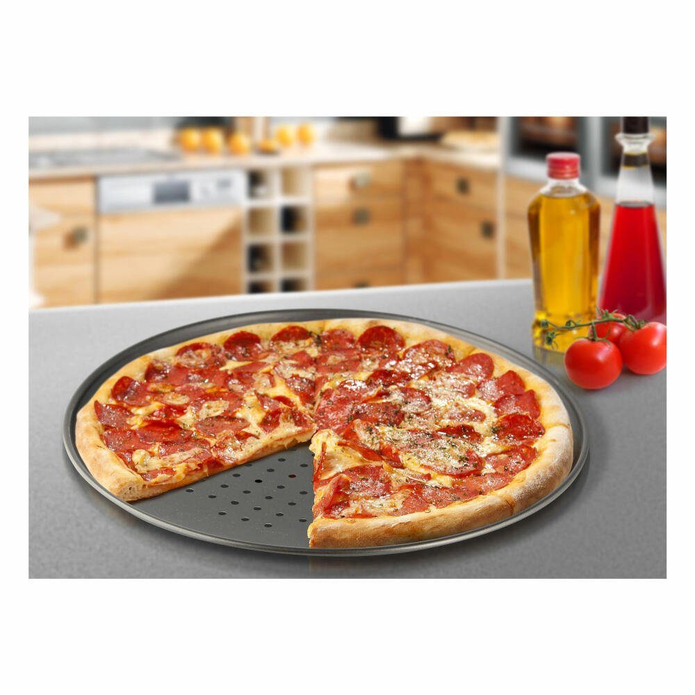 Zenker Pizzablech Special Countries Gelocht 32 cm, Stahlblech