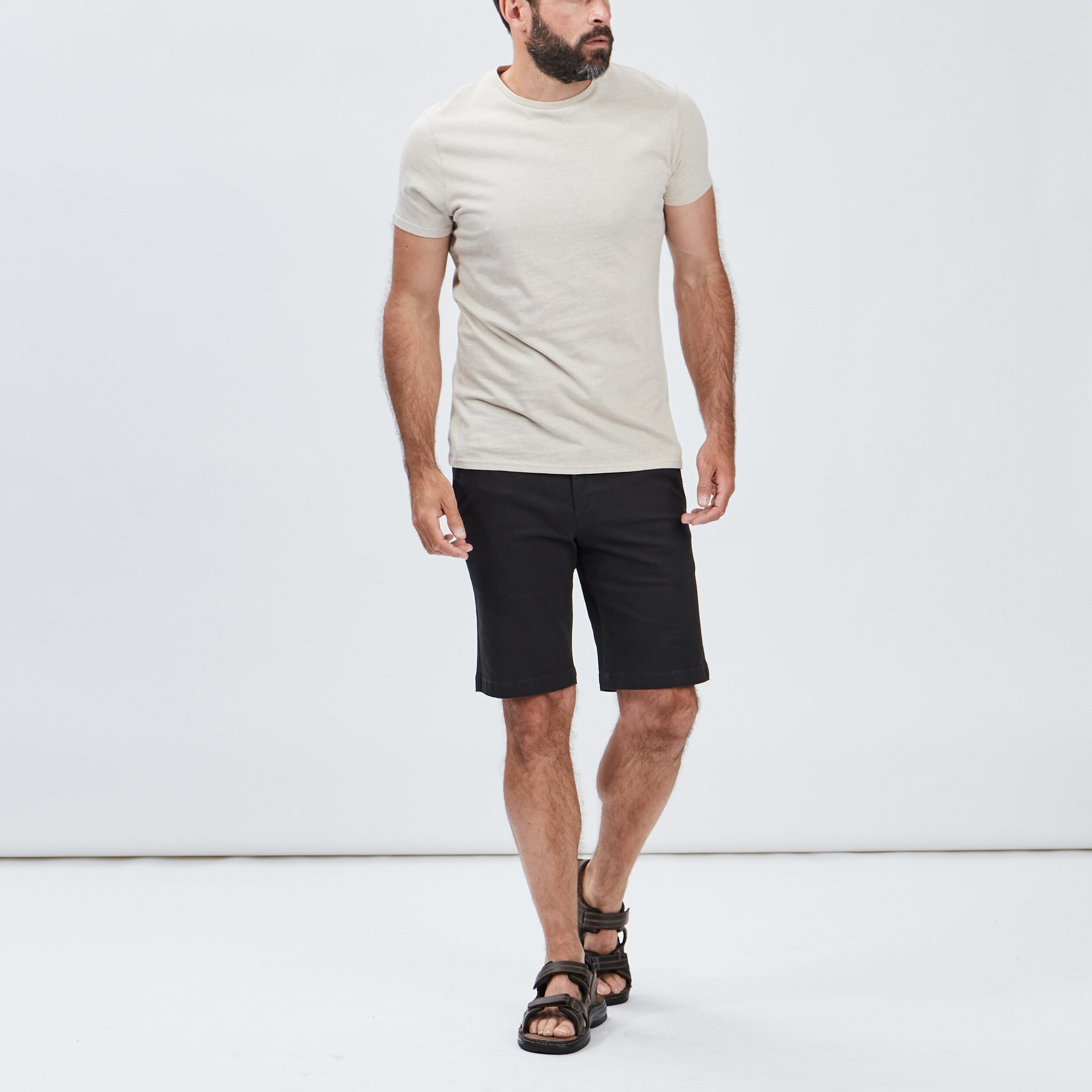 T-shirt coton manches courtes sable homme | La Halle