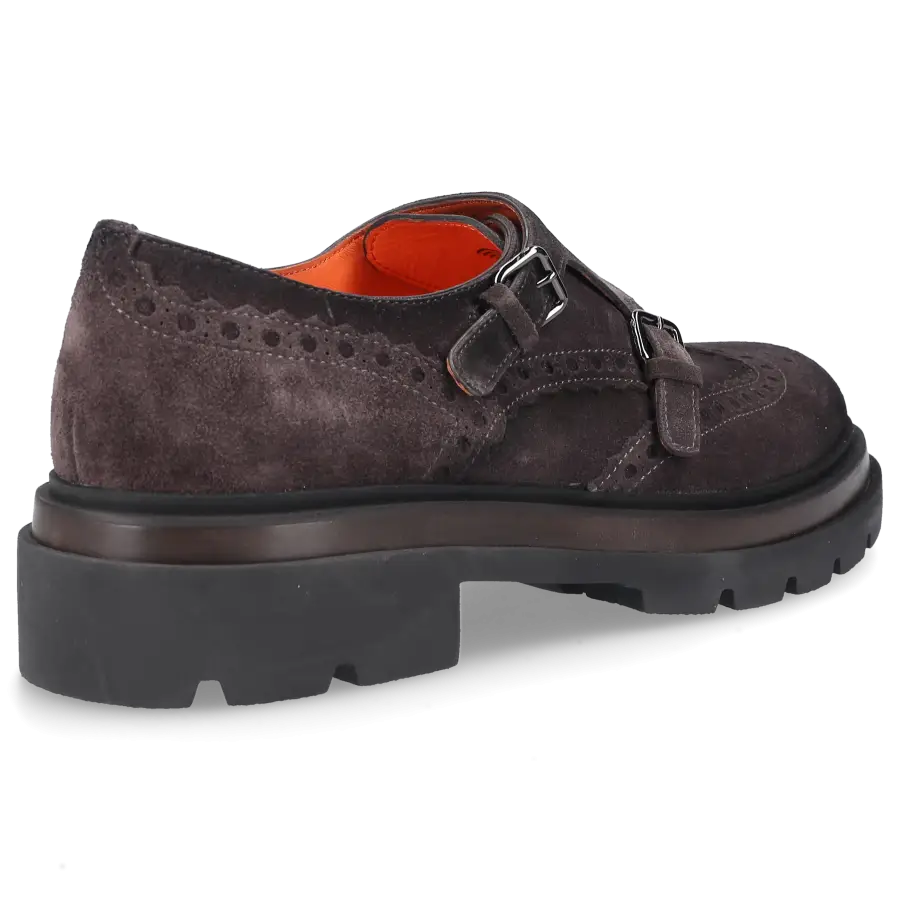 Santoni - Monk Schuhe 16232 Veloursleder - grau