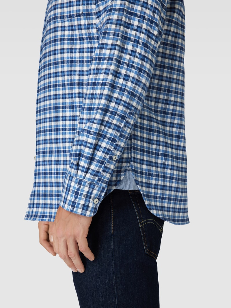 Freizeithemd mit Button-Down-Kragen in marineblau