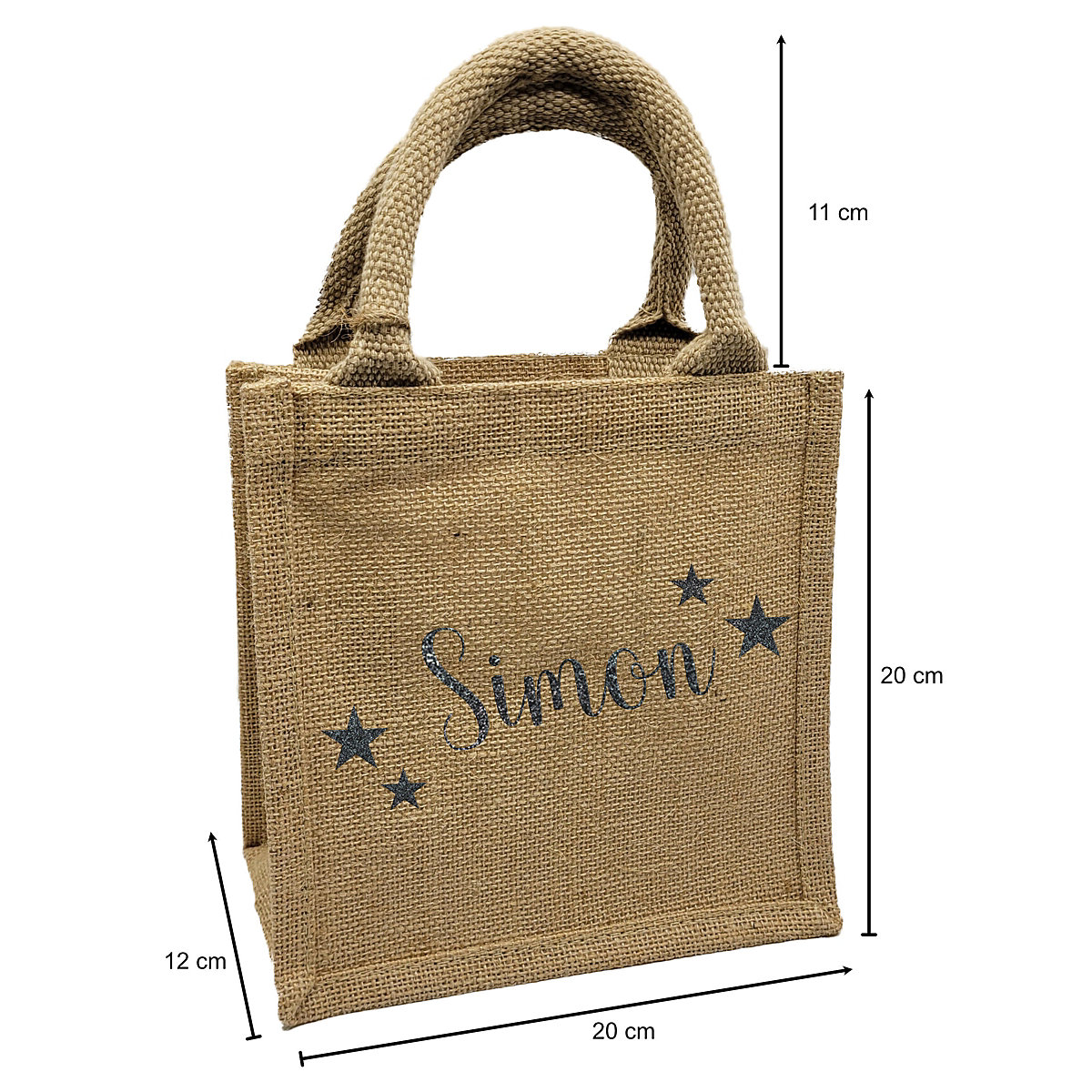 Nikolaus Tasche  / Nikolaussack mit Name personalisiert Schwarz / Glitzer