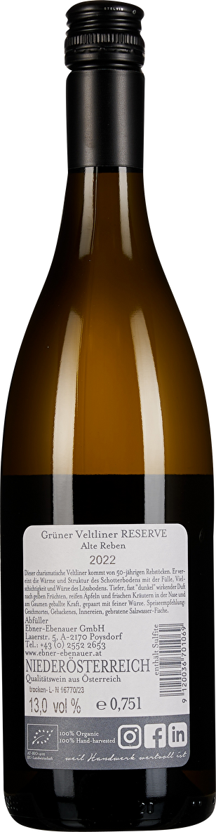 Ebner-Ebenauer Grüner Veltliner Alte Reben 2022