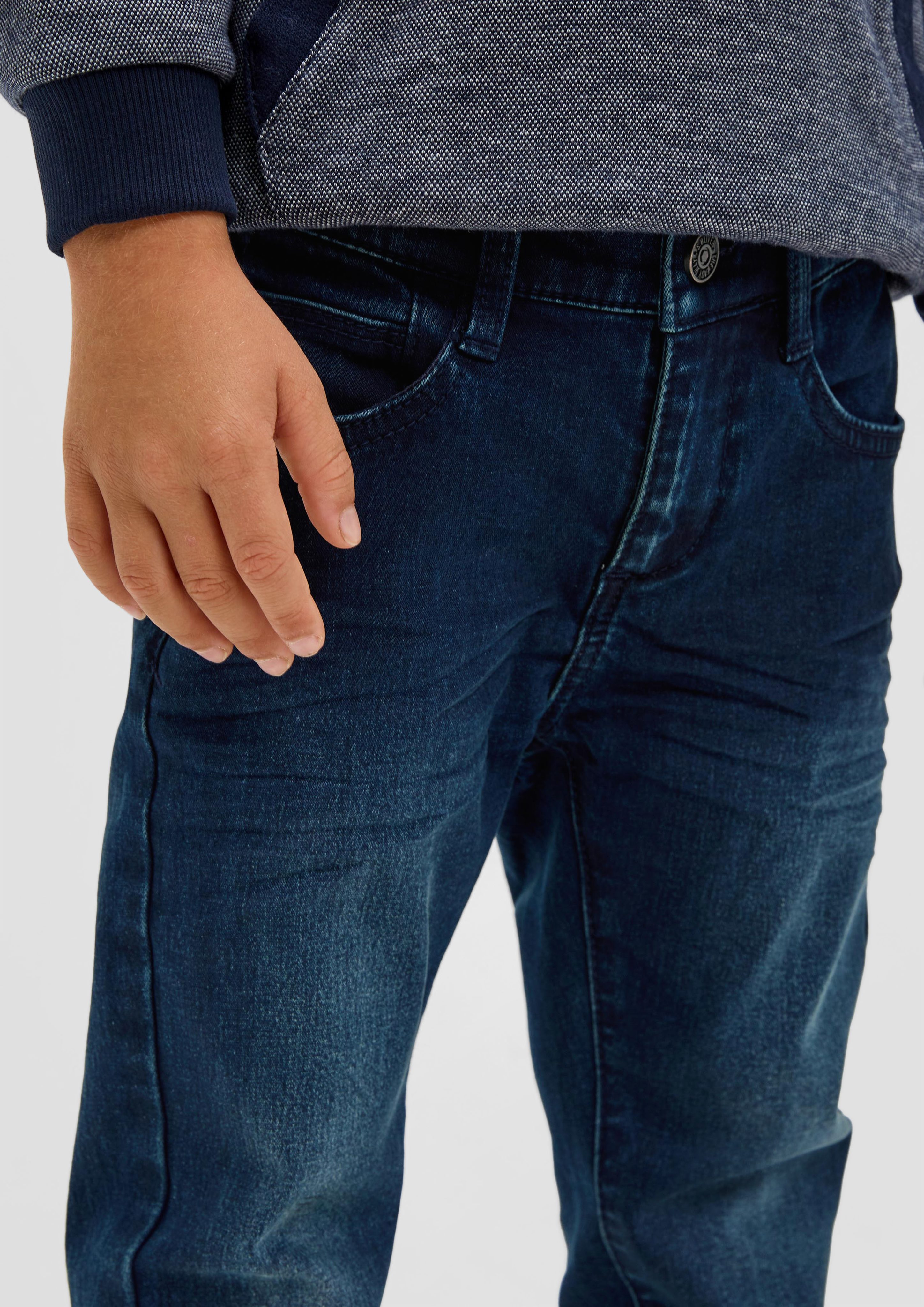 s.Oliver 5-Pocket-Jeans Jeans Pelle / Regular Fit / Mid Rise / Straight Leg / Used-Look Kontrastnähte, Waschung