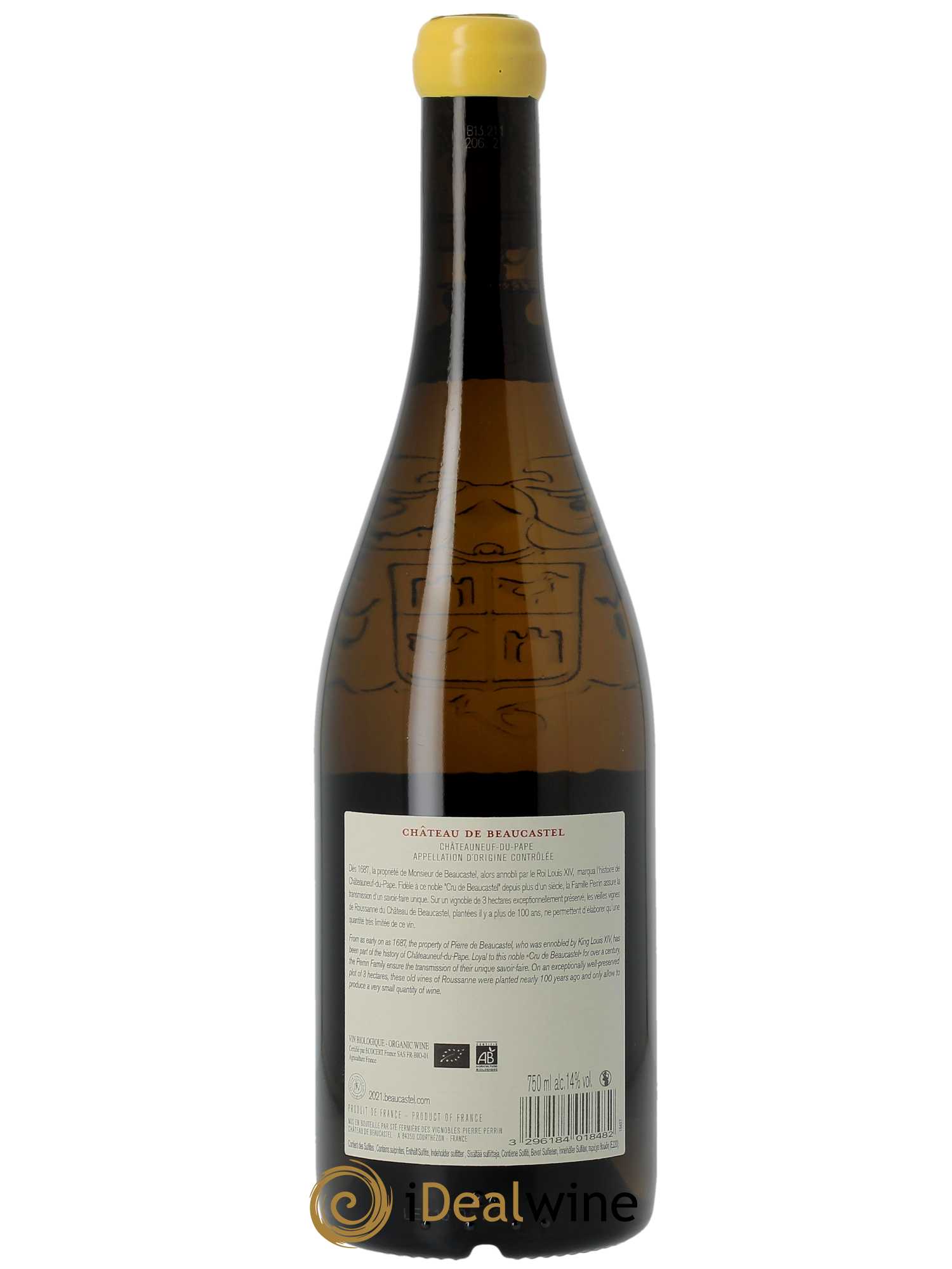 Châteauneuf-du-Pape Château de Château de Beaucastel Vieilles vignes Roussanne Famille Perrin  2021 - Lot de 1 Bouteille