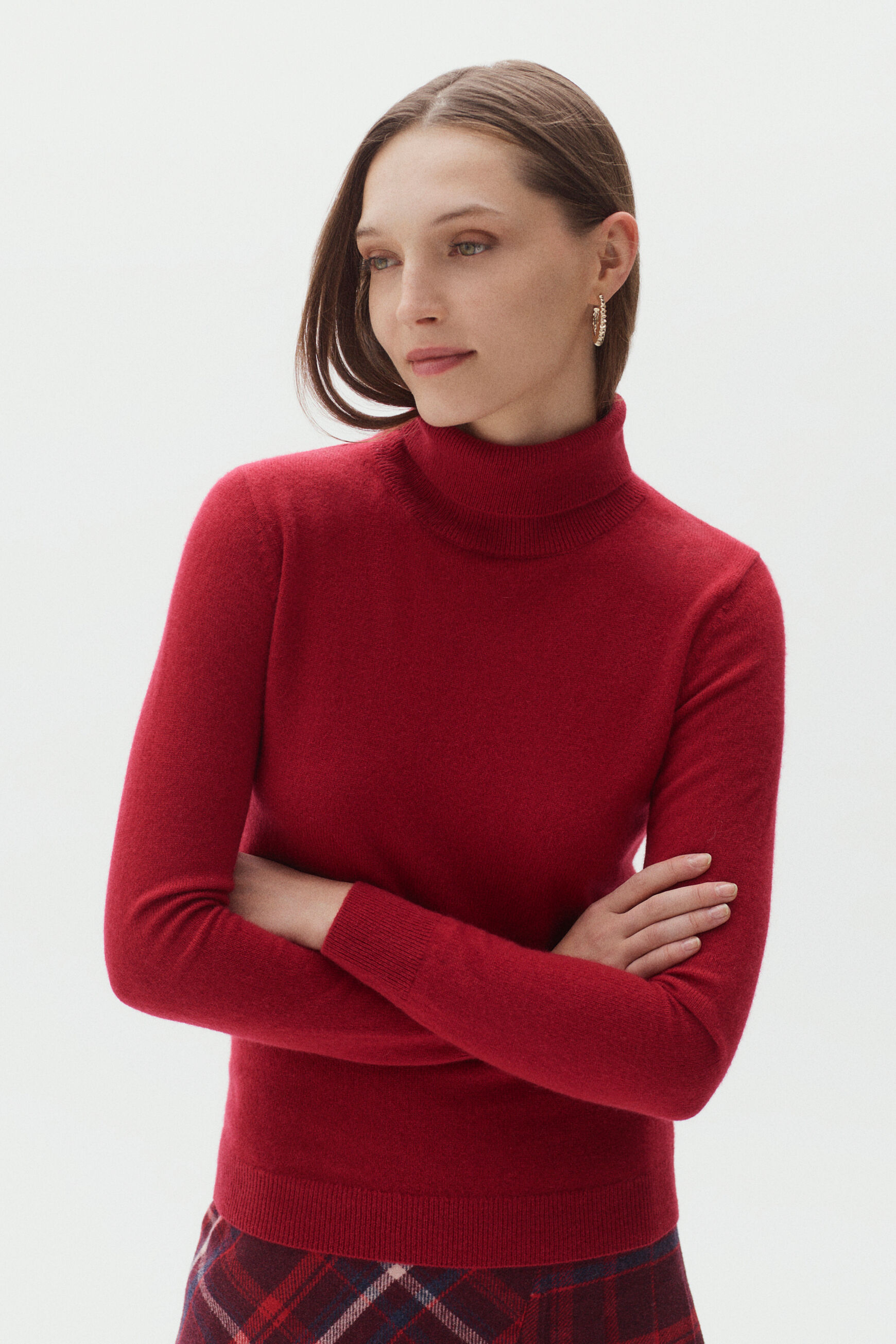 pull dylan b 100% cachemire rouge fonce femme