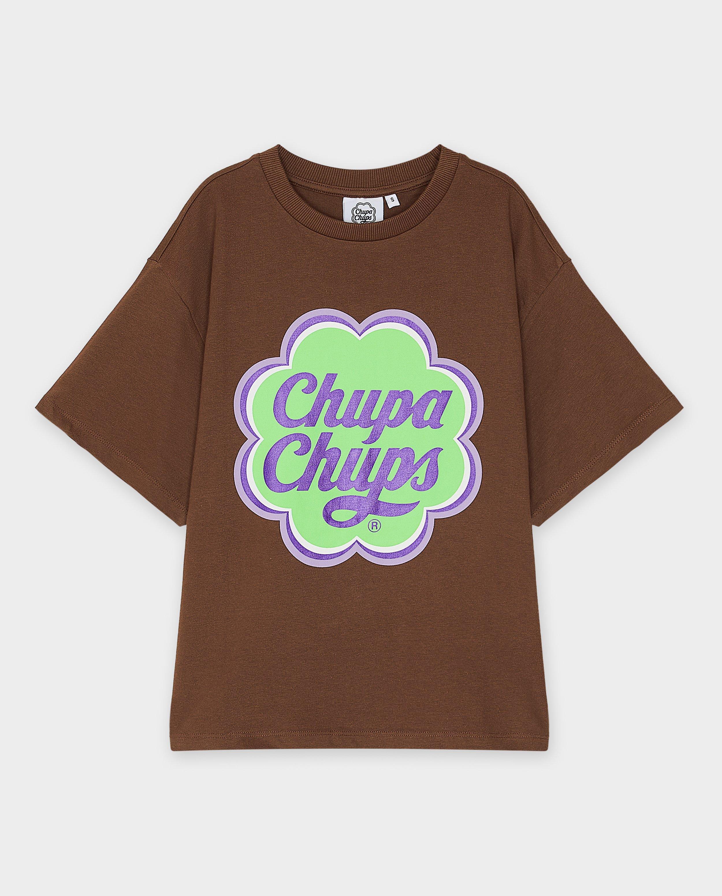Zavaros póló Chupa Chups donkerbruin mintával