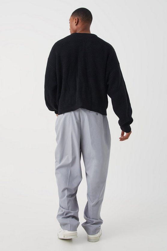 Oversize Strick-Bomberjacke