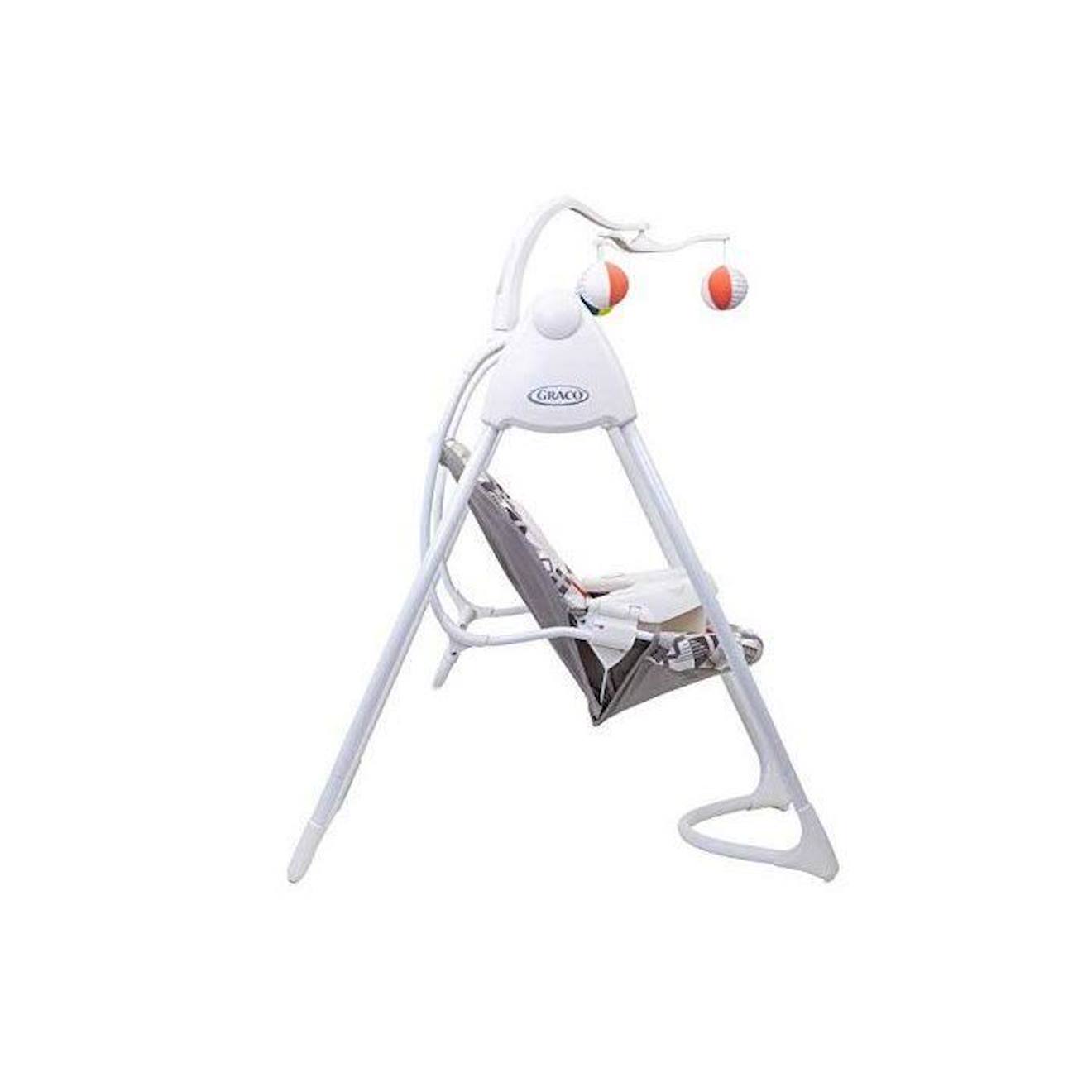Graco Lovin Hug Balançoire électrique avec arche de jeu pour bébé et table à partir de 0 mois pour nouveau-né, balançoire électrique blanc