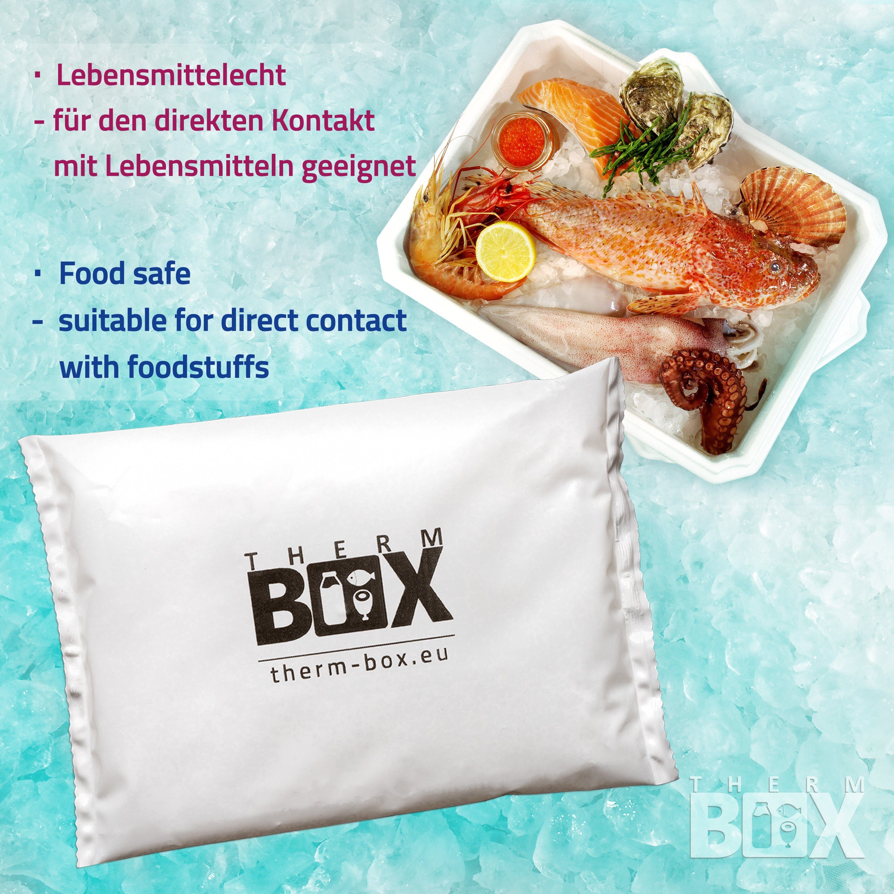 THERM-BOX Kühlakku Profi Kühlakku für Kühlbox, Groß 450g Wiederverwendbar Kühlpad Kühlpack Kühlbeutel Kühlkissen